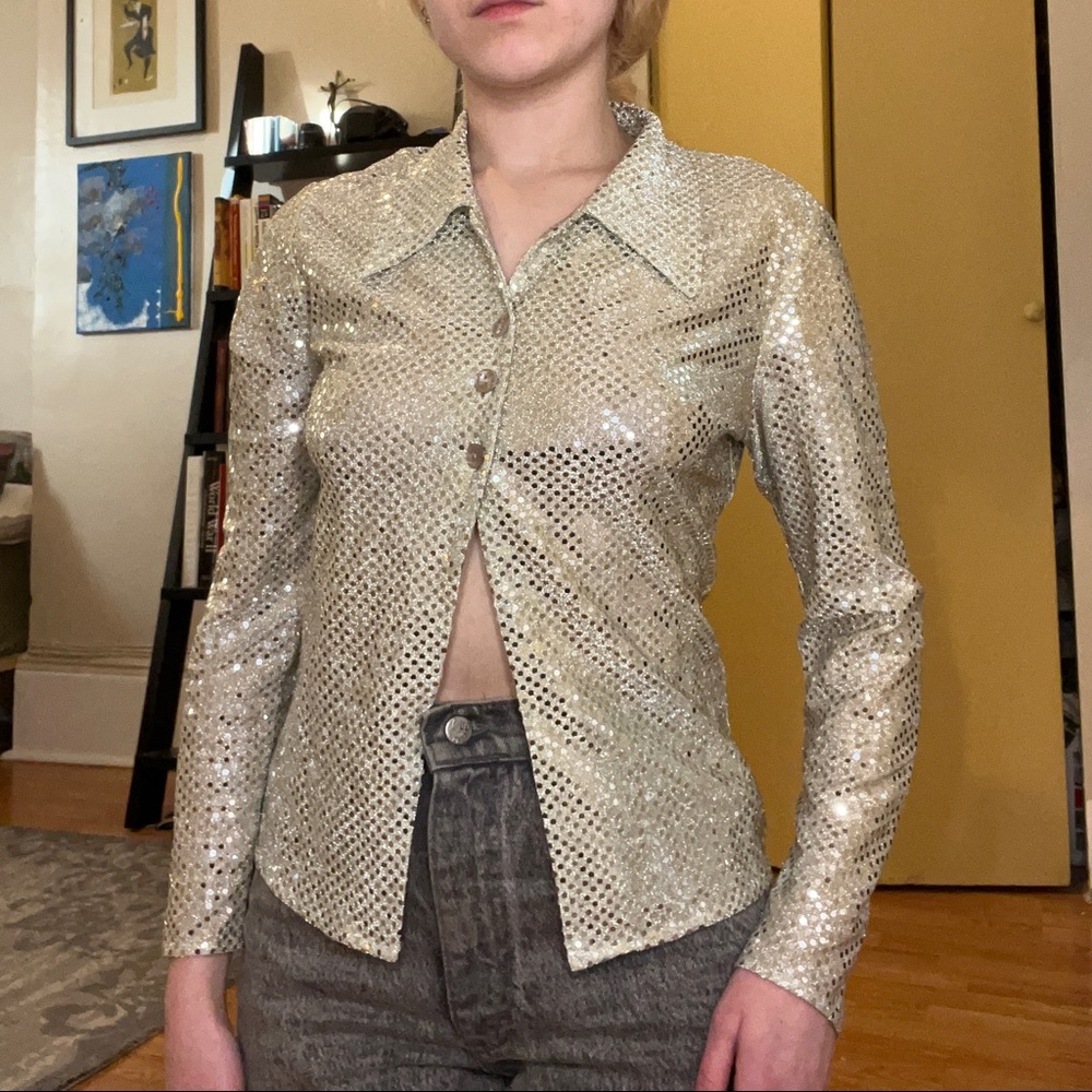 Vintage disco ball top Y2K